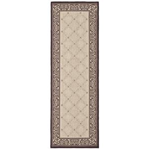 Safavieh Courtyard Border Rug - 2-ft 4-in x 12-ft - Sand/Black