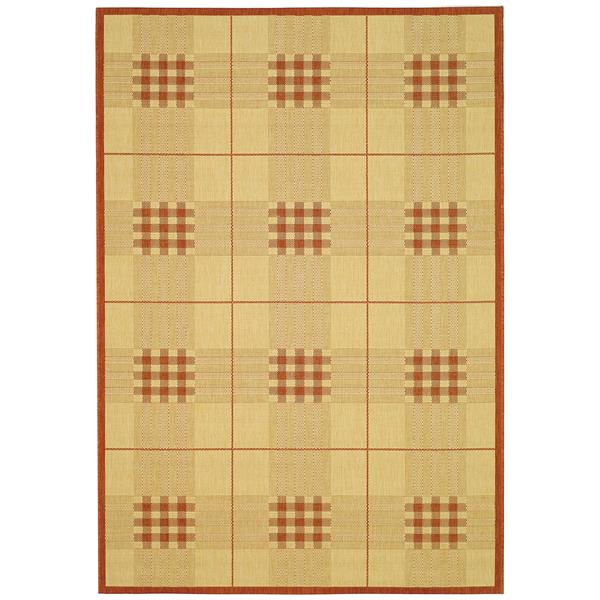 Safavieh Courtyard Border Rug - 4-ft x 5-ft 7-in - Natural/Terra