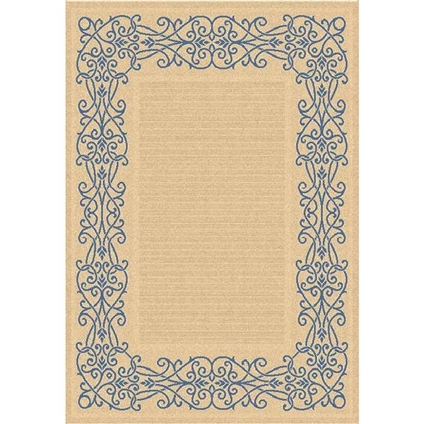 Safavieh Courtyard Border Rug - 5-ft 3-in x 7-ft 7-in - Natural/Blue ...