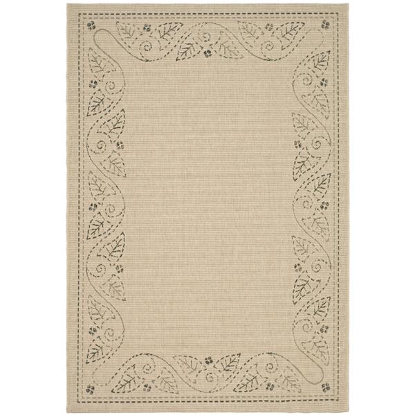 Safavieh Courtyard Border Rug - 5-ft 3-in x 7-ft 7-in - Sand/Black ...