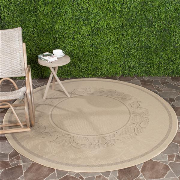 Safavieh Courtyard Border Rug - 5-ft 3-in x 5-ft 3-in - Natural/Brown