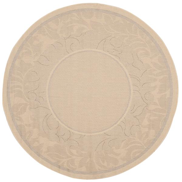 Safavieh Courtyard Border Rug - 5-ft 3-in x 5-ft 3-in - Natural/Brown