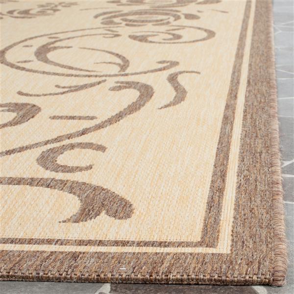 Safavieh Courtyard Floral Rug  - 5-ft 3-in x 5-ft 3-in - Natural/Brown