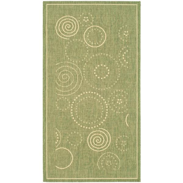 Safavieh Courtyard Geometric Rug - 2-ft 7-in x 5-ft - Olive/Natural