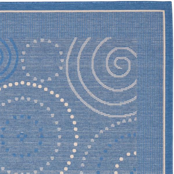 Safavieh Courtyard Geometric Rug - 2-ft 3-in x 10-ft - Blue/Natural