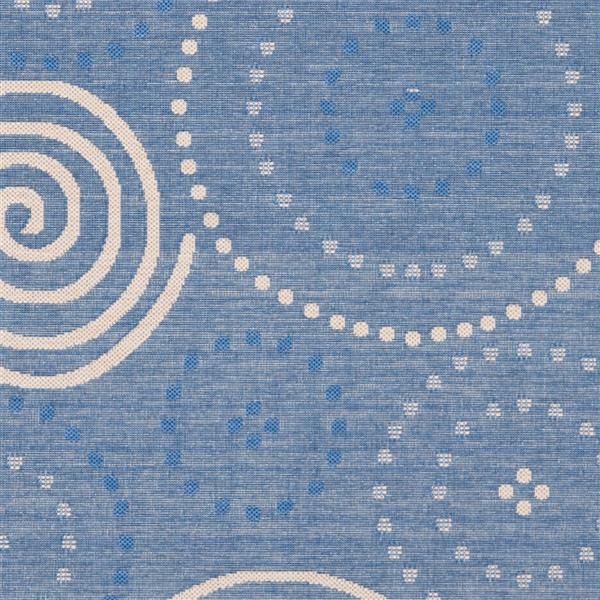 Safavieh Courtyard Geometric Rug - 2-ft 3-in x 10-ft - Blue/Natural
