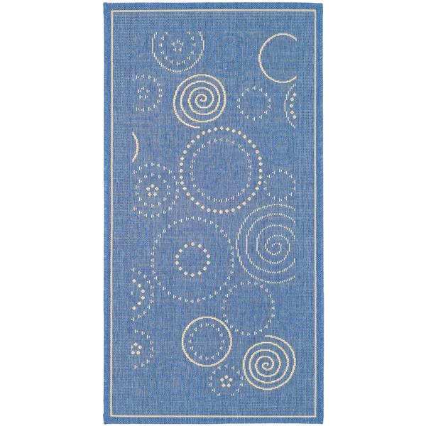 Safavieh Courtyard Geometric Rug - 2-ft 7-in x 5-ft - Blue/Natural