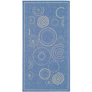 Safavieh Courtyard Geometric Rug - 2-ft 7-in x 5-ft - Blue/Natural