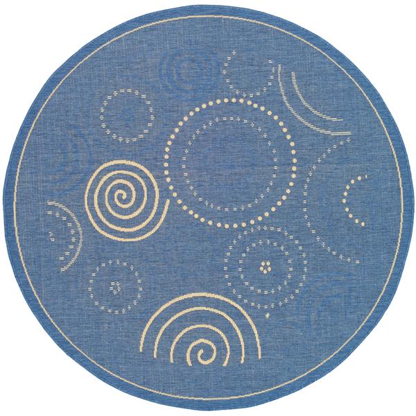 Safavieh Courtyard Geometric Rug - 5-ft 3-in x 5-ft 3-in - Blue/Natural