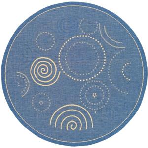 Safavieh Courtyard Geometric Rug - 5-ft 3-in x 5-ft 3-in - Blue/Natural