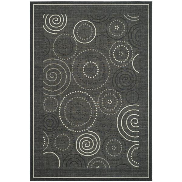 Safavieh Courtyard Geometric Rug - 5-ft 3-in x 7-ft 7-in - Black/Sand