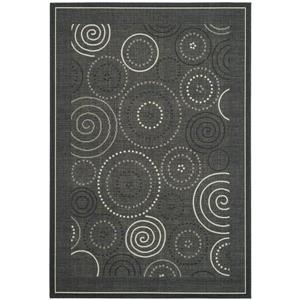 Safavieh Courtyard Geometric Rug - 5-ft 3-in x 7-ft 7-in - Black/Sand