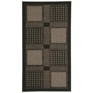 Safavieh Courtyard Geometric Rug - 4-ft x 5-ft 7-in - Black/Sand