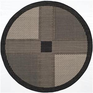 Safavieh Courtyard Geometric Rug - 5-ft 3-in x 5-ft 3-in - Black/Sand
