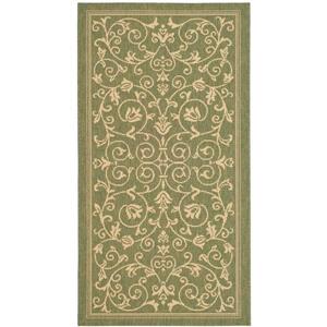 Safavieh Courtyard Floral Rug  - 2-ft 7-in x 5-ft - Olive/Natural