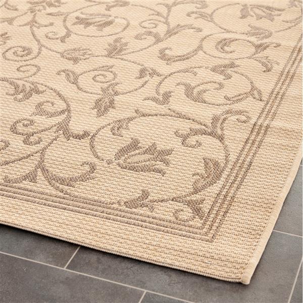 Safavieh Courtyard Floral Rug - 5-ft 3-in x 5-ft 3-in - Natural/Brown