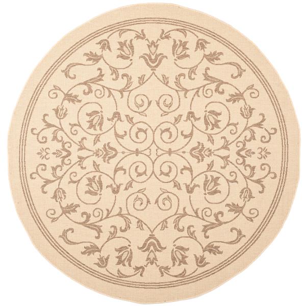 Safavieh Courtyard Floral Rug - 5-ft 3-in x 5-ft 3-in - Natural/Brown