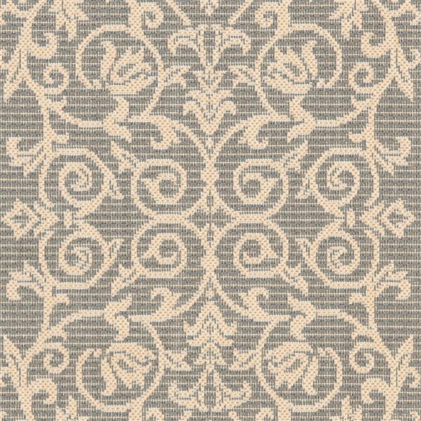 Safavieh Courtyard Floral Rug - 2-ft 3-in x 10-ft - Grey/Natural