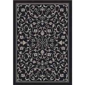 Safavieh Courtyard Floral Rug - 4-ft x 5-ft 7-in - Black/Sand