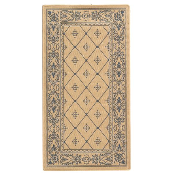 Safavieh Courtyard Border Rug - 2-ft 7-in x 5-ft - Natural/Blue