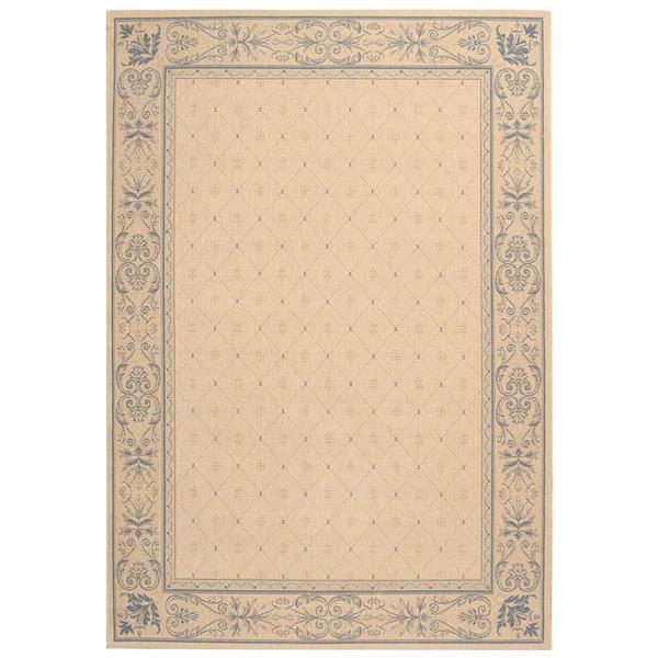 Safavieh Courtyard Border Rug - 4-ft x 5-ft 7-in - Natural/Blue