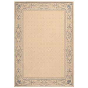 Safavieh Courtyard Border Rug - 4-ft x 5-ft 7-in - Natural/Blue