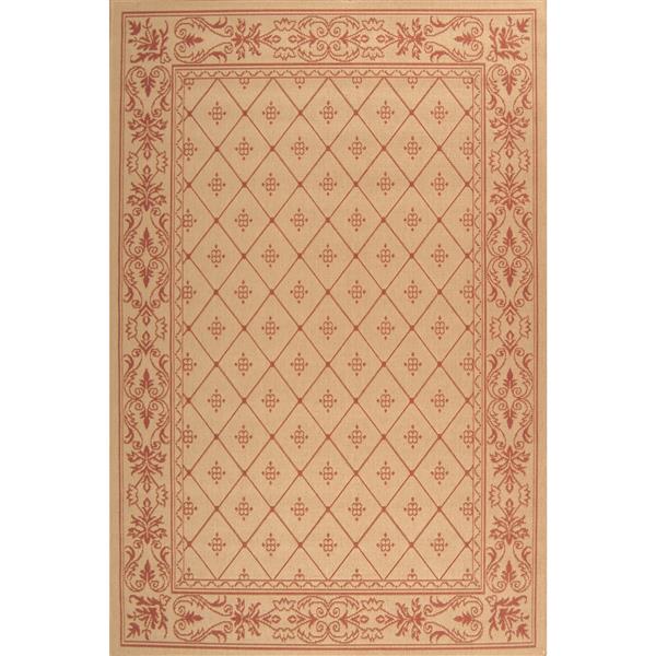 Safavieh Courtyard Border Rug - 5-ft 3-in x 7-ft 7-in - Natural/Terra ...
