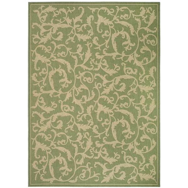 Safavieh Courtyard Floral Rug  - 5-ft 3-in x 7-ft 7-in - Olive/Natural