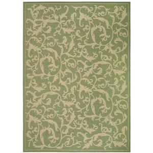 Safavieh Courtyard Floral Rug  - 5-ft 3-in x 7-ft 7-in - Olive/Natural