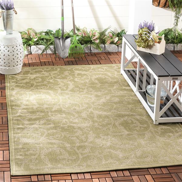 Safavieh Courtyard Floral Rug - 4-ft x 5-ft 7-in - Olive/Natural