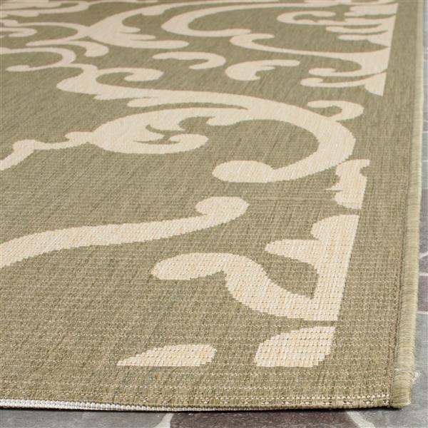 Safavieh Courtyard Damask Rug - 2-ft 7-in x 5-ft -  Olive/Natural