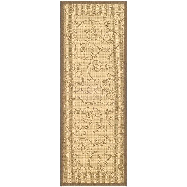 Safavieh Courtyard Floral Rug - 2-ft 3-in x 6-ft 7-in - Natural/Brown