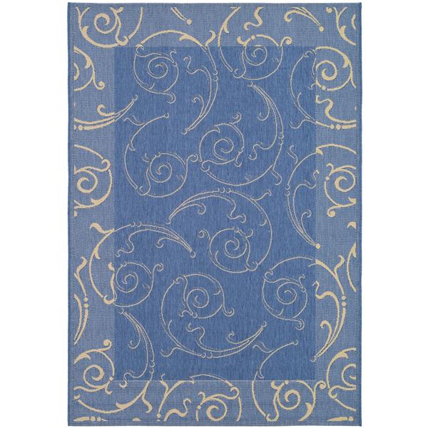 Safavieh Courtyard Floral Rug - 4-ft x 5-ft 7-in - Blue/Natural