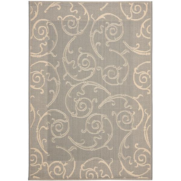 Safavieh Courtyard Floral Rug - 4-ft x 5-ft 7-in -  Grey/Natural