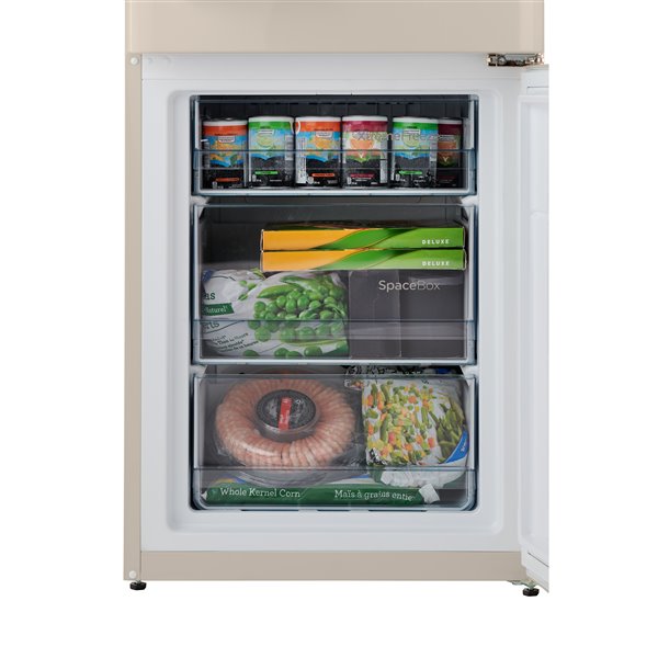 iio Retro Frost Free Refrigerator with Bottom Freezer - Right Hinge - 12 cu. ft. - Champagne