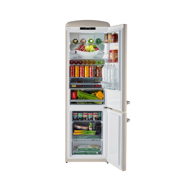 iio Retro Frost Free Refrigerator with Bottom Freezer - Right Hinge - 12 cu. ft. - Champagne