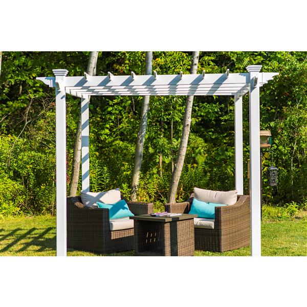 Vita Cardiff Pergola - PVC -  90-in x 90-in x 92-in