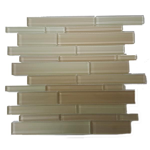 Mono Serra Glass Mosaic 12'' x 12'' Skyline - Beige - 5 sq.ft./case