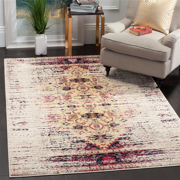 Safavieh Monaco Decorative Rug - 5-ft x 5-ft - Ivory/Pink