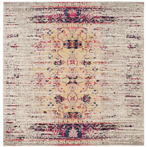 Safavieh Monaco Decorative Rug - 5-ft x 5-ft - Ivory/Pink