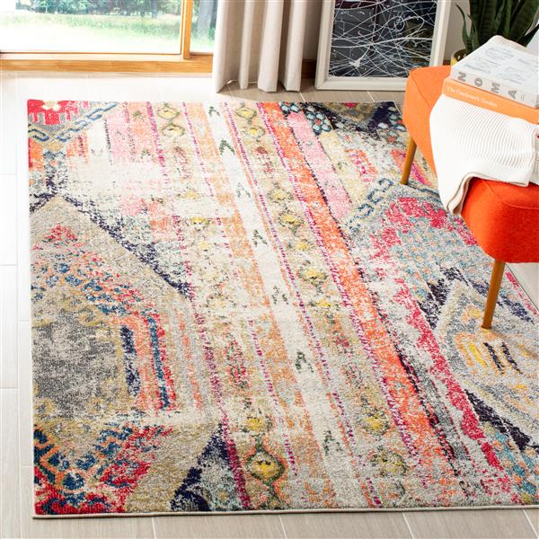 Safavieh Monaco Decorative Rug - 4-ft x 5.6-ft - Light Grey/Multi