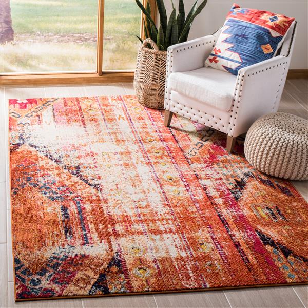 Safavieh Monaco Decorative Rug - 4-ft x 5.6-ft - Orange/Multi