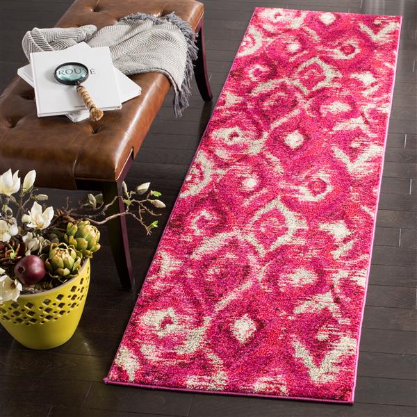 Safavieh Monaco Decorative Rug - 2.2-ft x 8-ft - Fuchsia/Cream