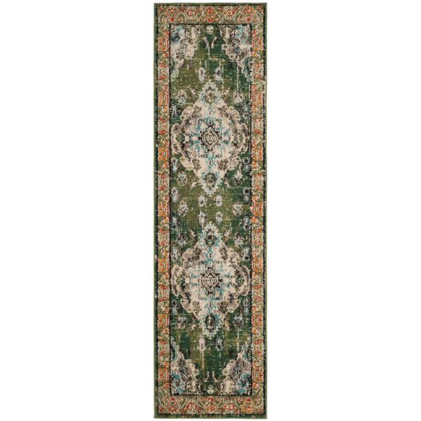 Safavieh Monaco Decorative Rug - 2.2-ft x 8-ft - Forest Green/Light Blue