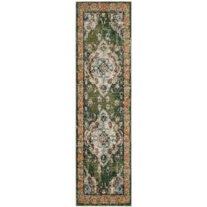 Safavieh Monaco Decorative Rug - 2.2-ft x 8-ft - Forest Green/Light Blue