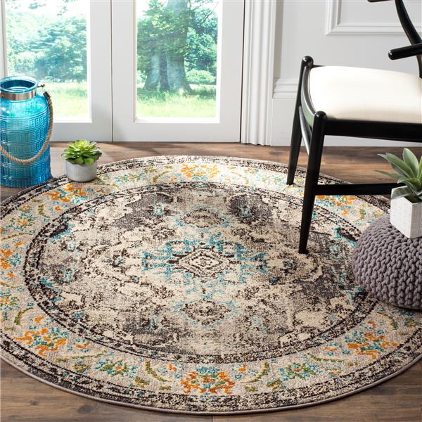 Safavieh Monaco Decorative Rug - 5-ft x 5-ft - Grey/Light Blue