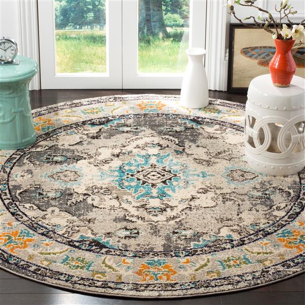 Safavieh Monaco Decorative Rug - 5-ft x 5-ft - Grey/Light Blue