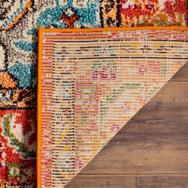 Safavieh Monaco Decorative Rug - 3-ft x 5-ft - Orange/Light Blue