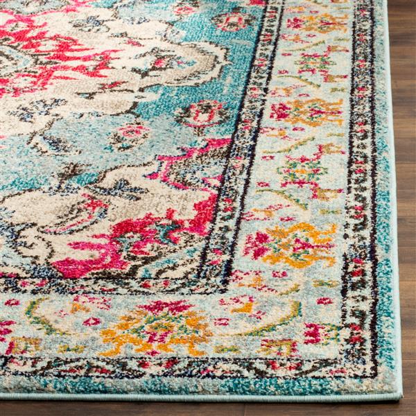 Safavieh Monaco Decorative Rug - 3-ft x 5-ft - Light Blue/Fuchsia