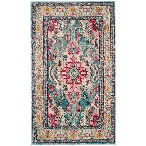 Safavieh Monaco Decorative Rug - 3-ft x 5-ft - Light Blue/Fuchsia